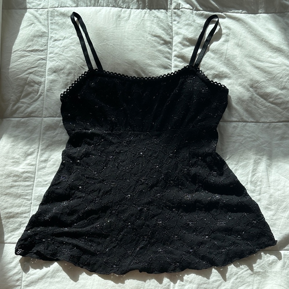 Vintage Black Babydoll Top